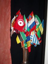 Voldaカレッジに留学した学生たちの国旗